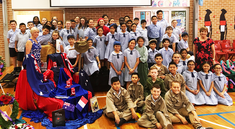 Former students during an event at St John Vianney's Primary School Doonside