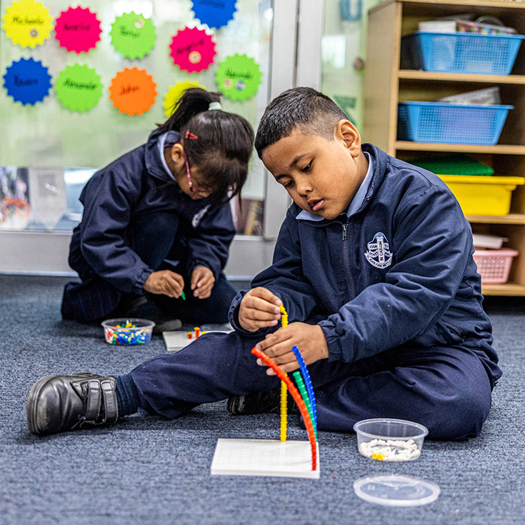 Students learning together at St John Vianney's Primary School Doonside