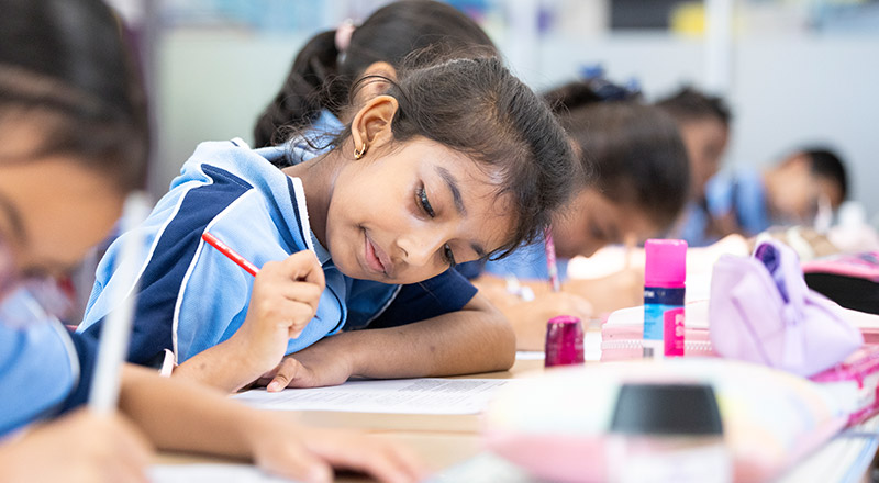 St John Vianney's Doonside Student working on English work